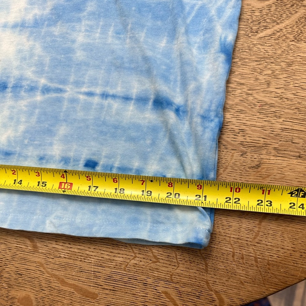 Neema Blue White Tie Dye Short Sleeve T Shirt Cropped Large - Picture 9 of 15